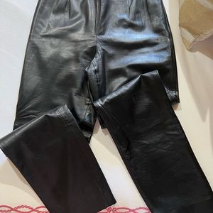 Dana Buchanan lamb-skin leather black pants